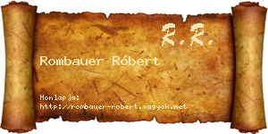 Rombauer Róbert névjegykártya